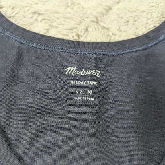 Madewell Top Men's M Blue Navy Love To All Pride Allday Tank Sleeveless Cotton - Picture 3 of 8
